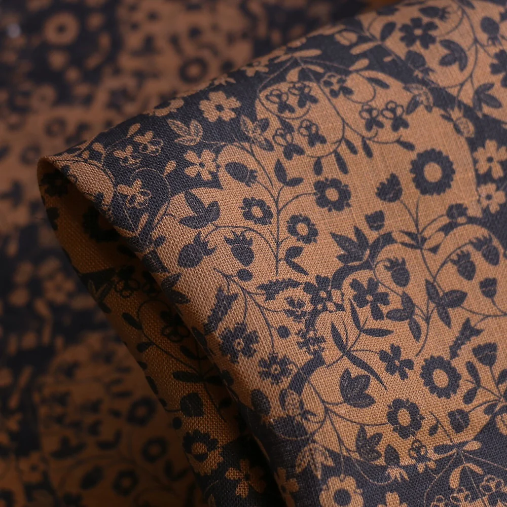 Mirabelle Mono Chocolate - Liberty Sycamore Linen