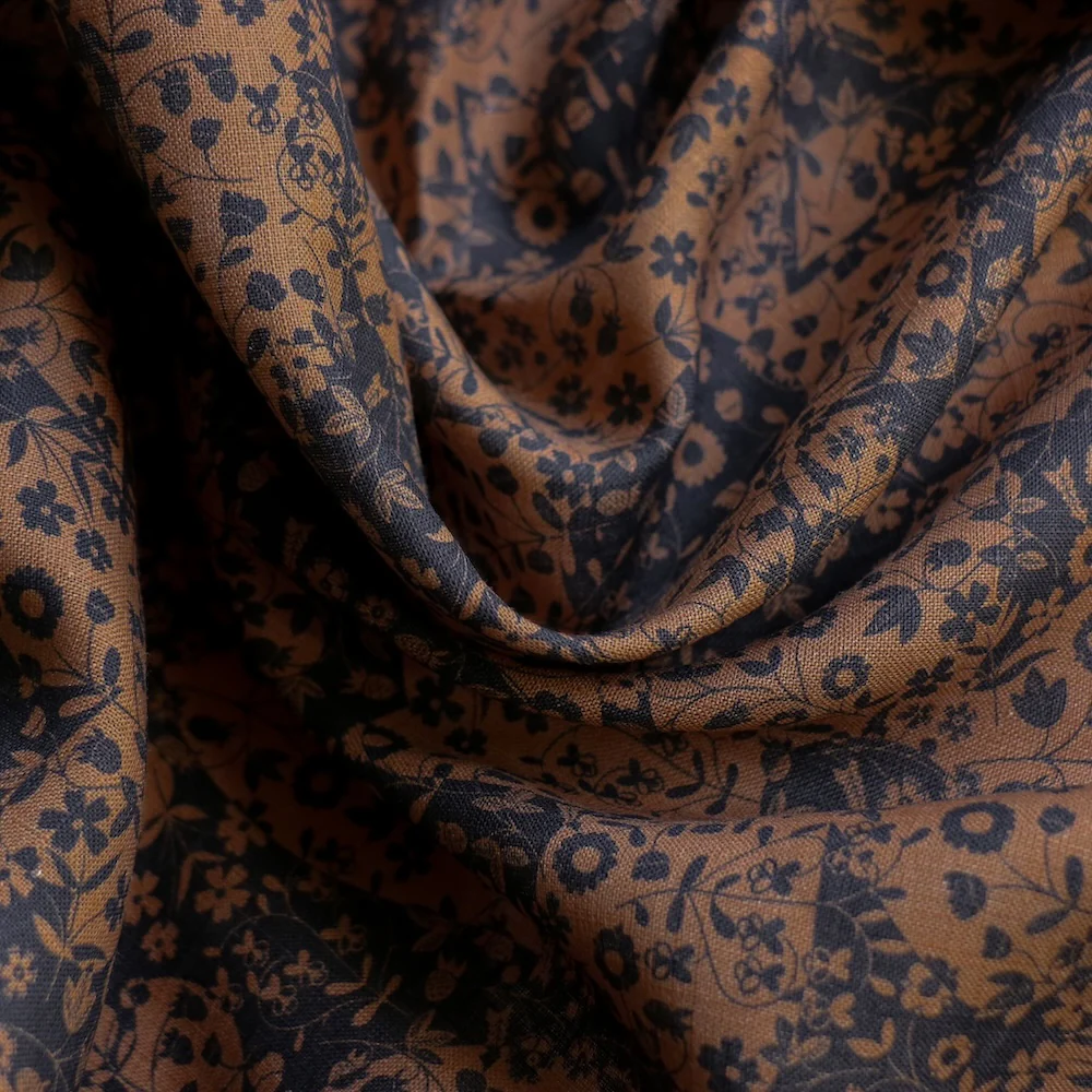 Mirabelle Mono Chocolate - Liberty Sycamore Linen - Image 2