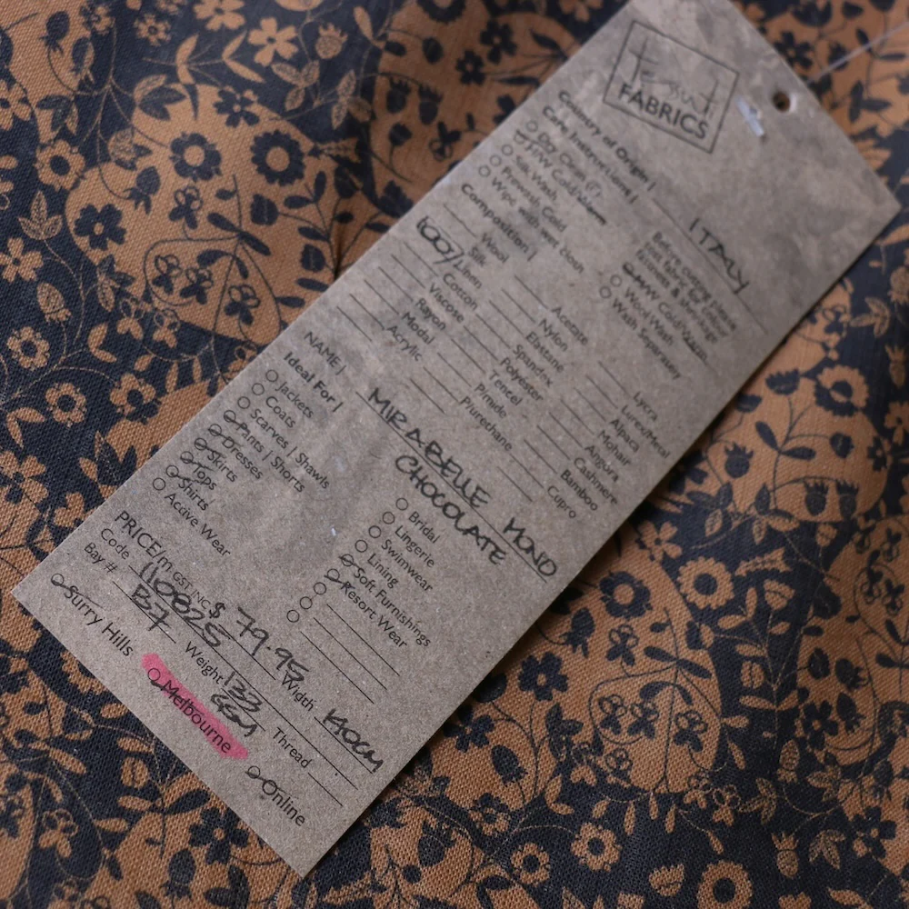 Mirabelle Mono Chocolate - Liberty Sycamore Linen - Image 5