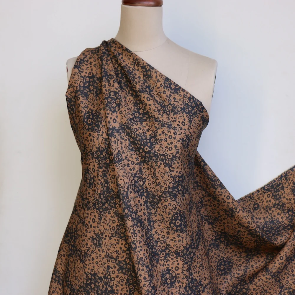 Mirabelle Mono Chocolate - Liberty Sycamore Linen - Image 6