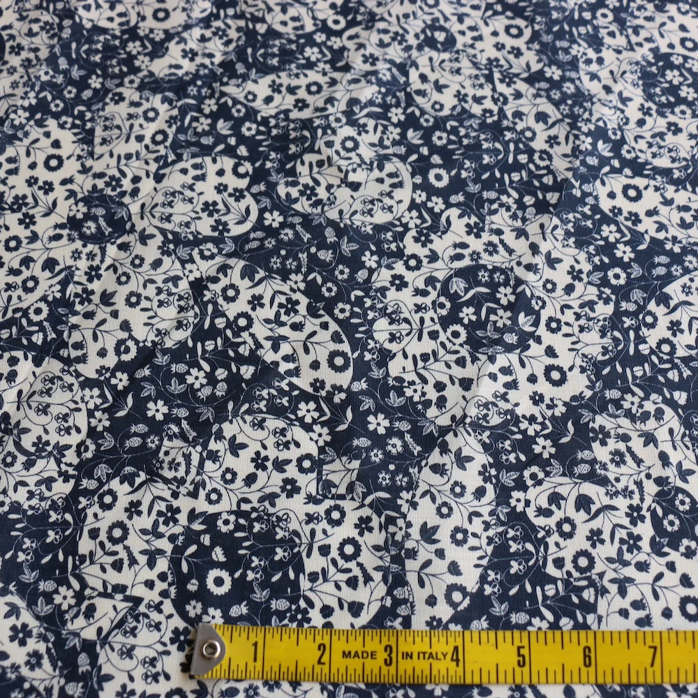 Mirabelle Mono Navy - Liberty Sycamore Linen - Image 3