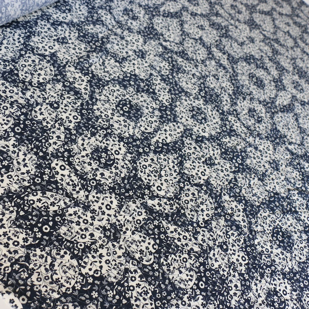 Mirabelle Mono Navy - Liberty Sycamore Linen - Image 4