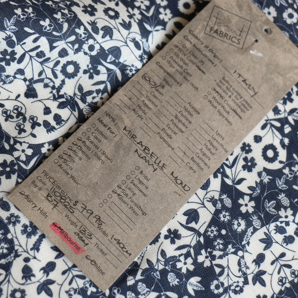 Mirabelle Mono Navy - Liberty Sycamore Linen - Image 5