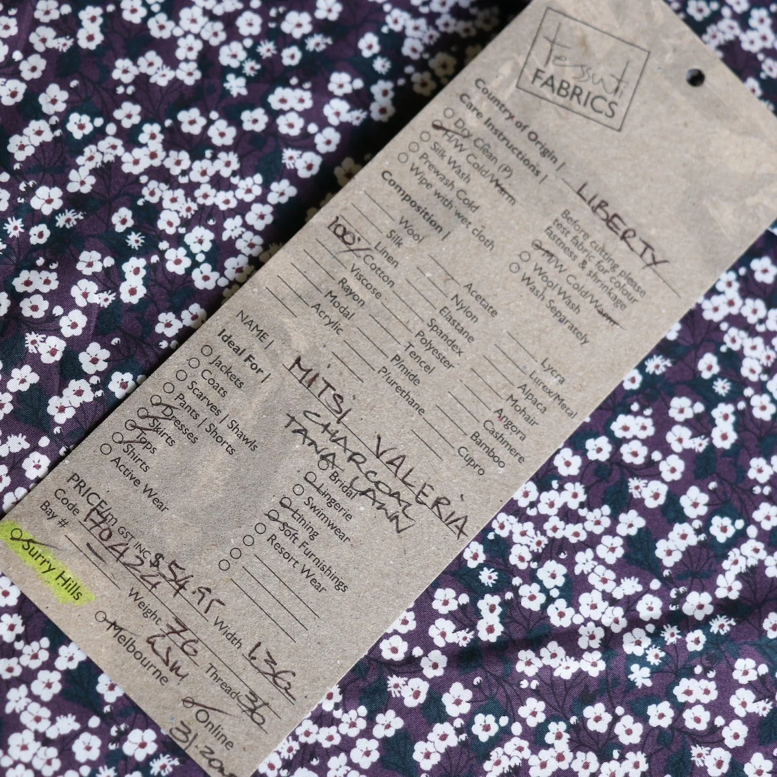 Mitsi Valeria Charcoal - Liberty Tana Lawn™ - Image 4