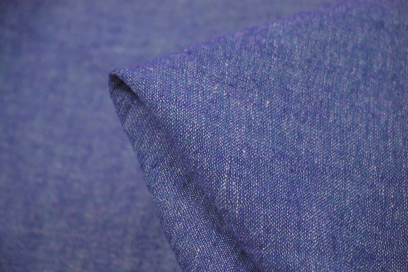 Mixed Blue Crinkle Linen