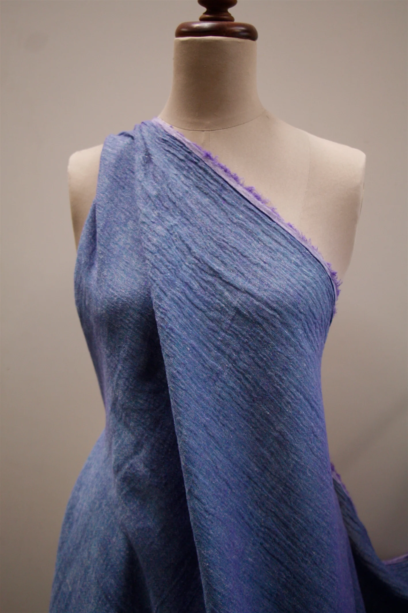 Mixed Blue Crinkle Linen - Image 5