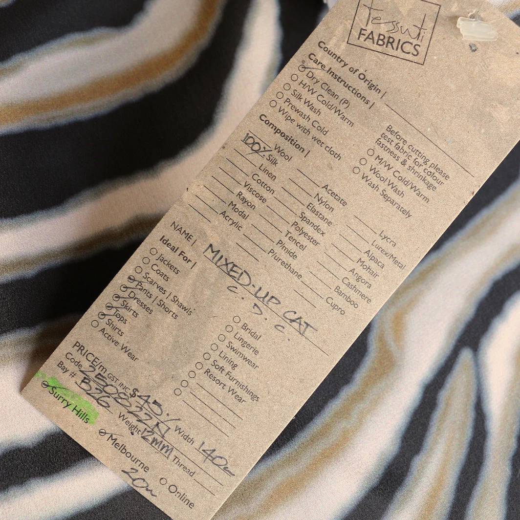 Mixed Up Cat - Silk Crepe De Chine - Image 5