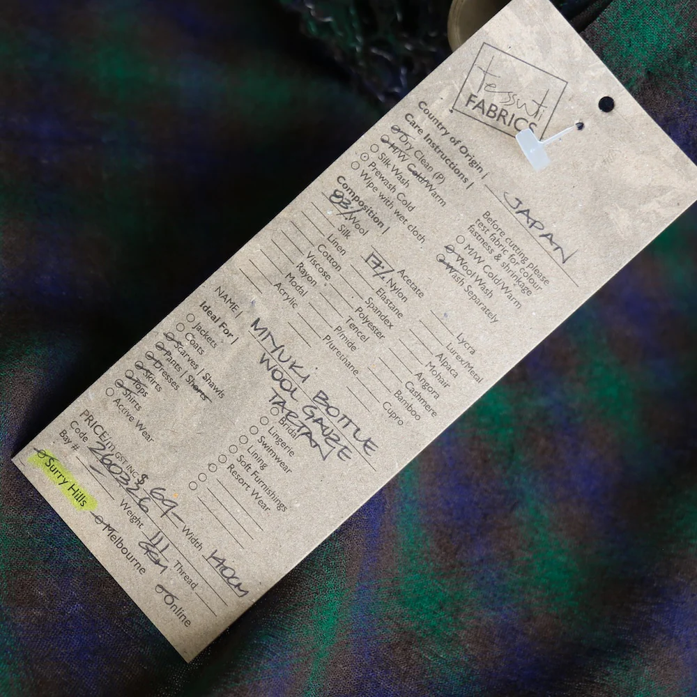 Miyuki Bottle Wool Gauze Tartan - Image 4