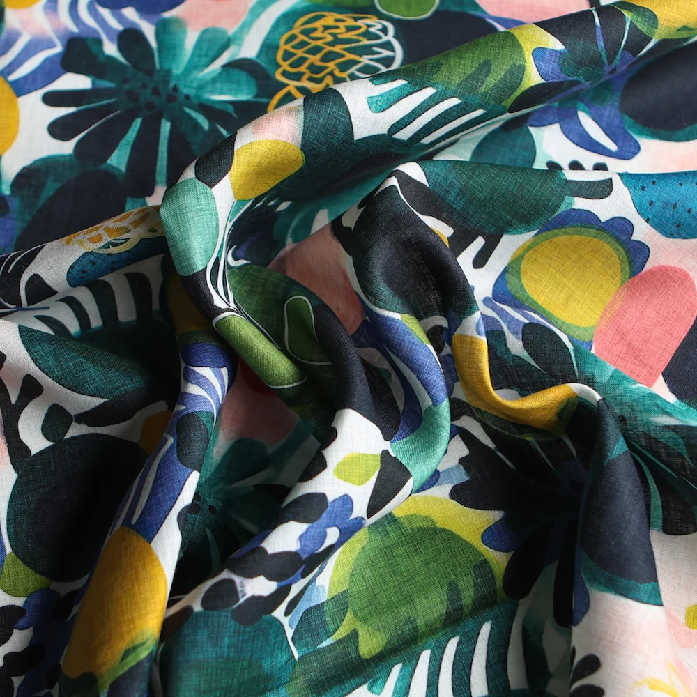 Modern Tropica Printed Linen - Image 2