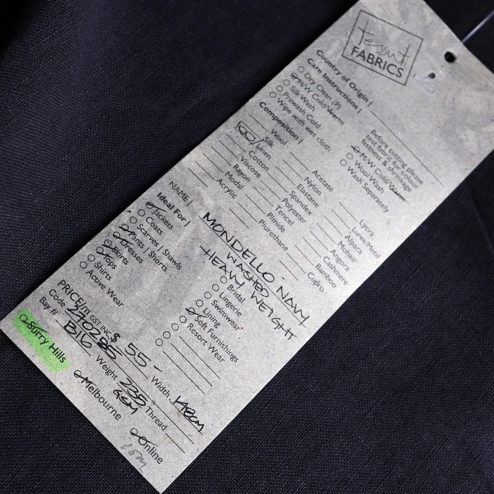 Mondello Navy Linen - Heavy Weight - Image 3