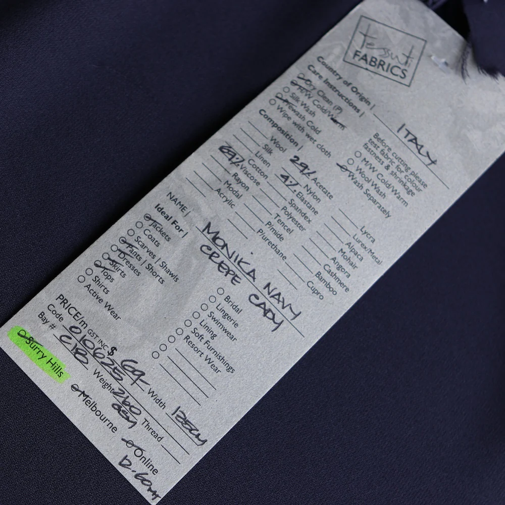 Monika Navy Crepe Stretch Cady - Image 3