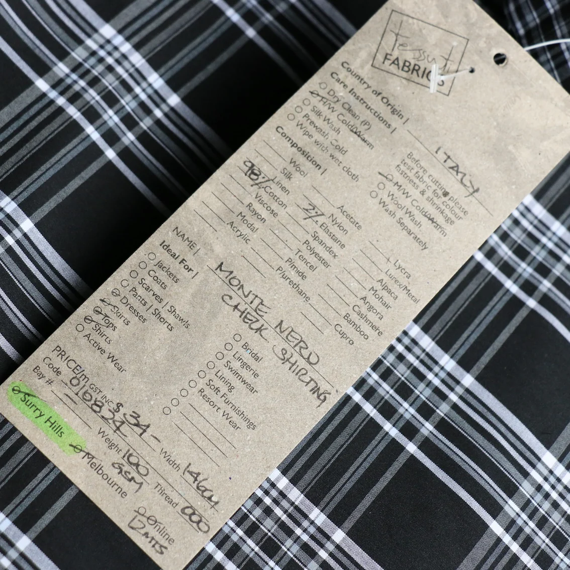 Monte Nero Check Shirting - Image 4