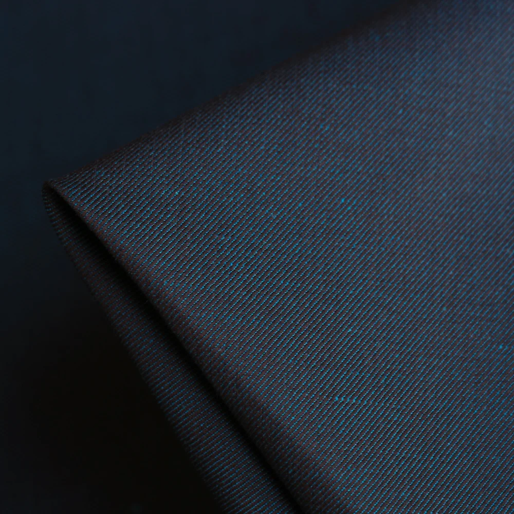 Monza Denim Teal/Chocolate - Cotton/Linen Denim