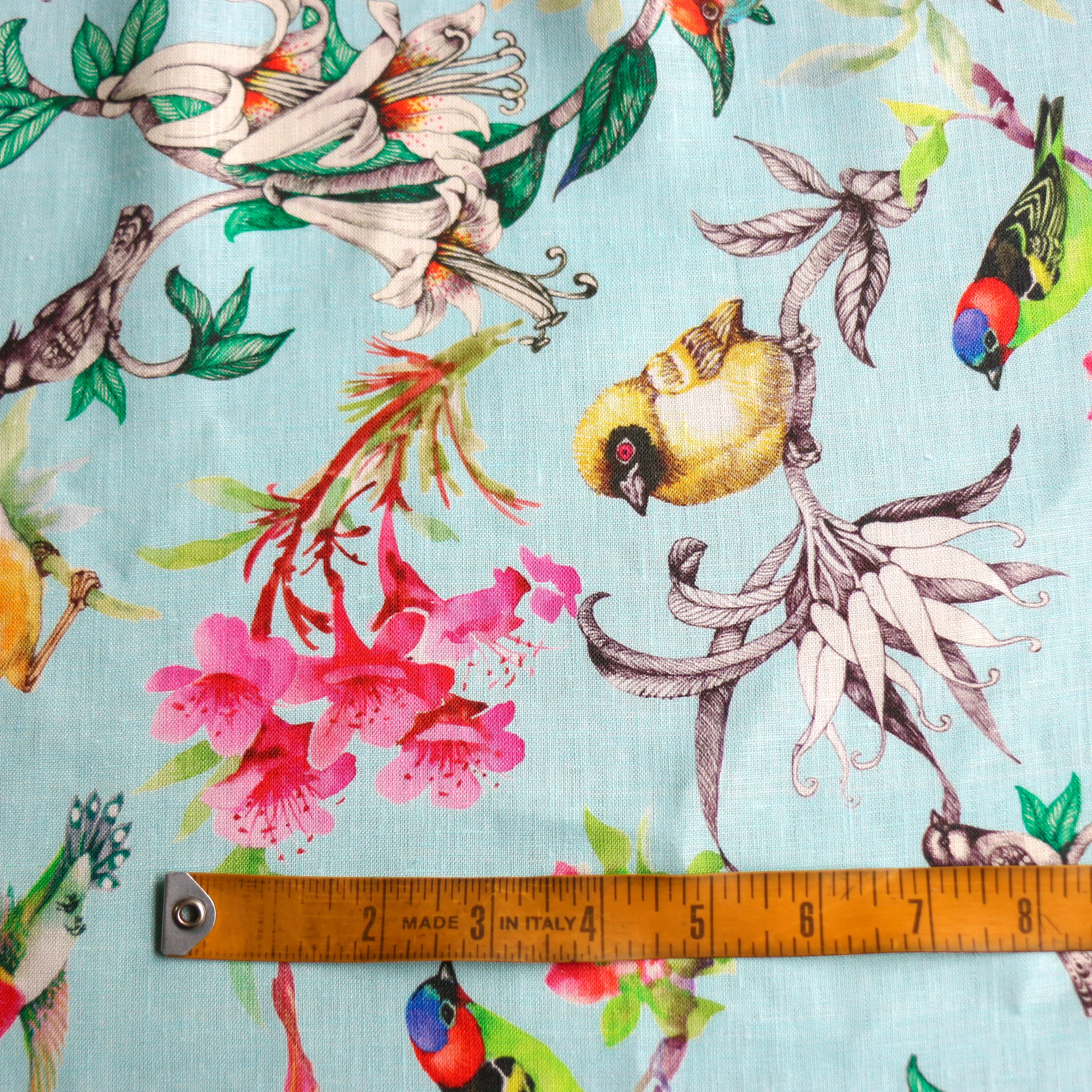 Morning Dance Blue Printed Linen - Image 3
