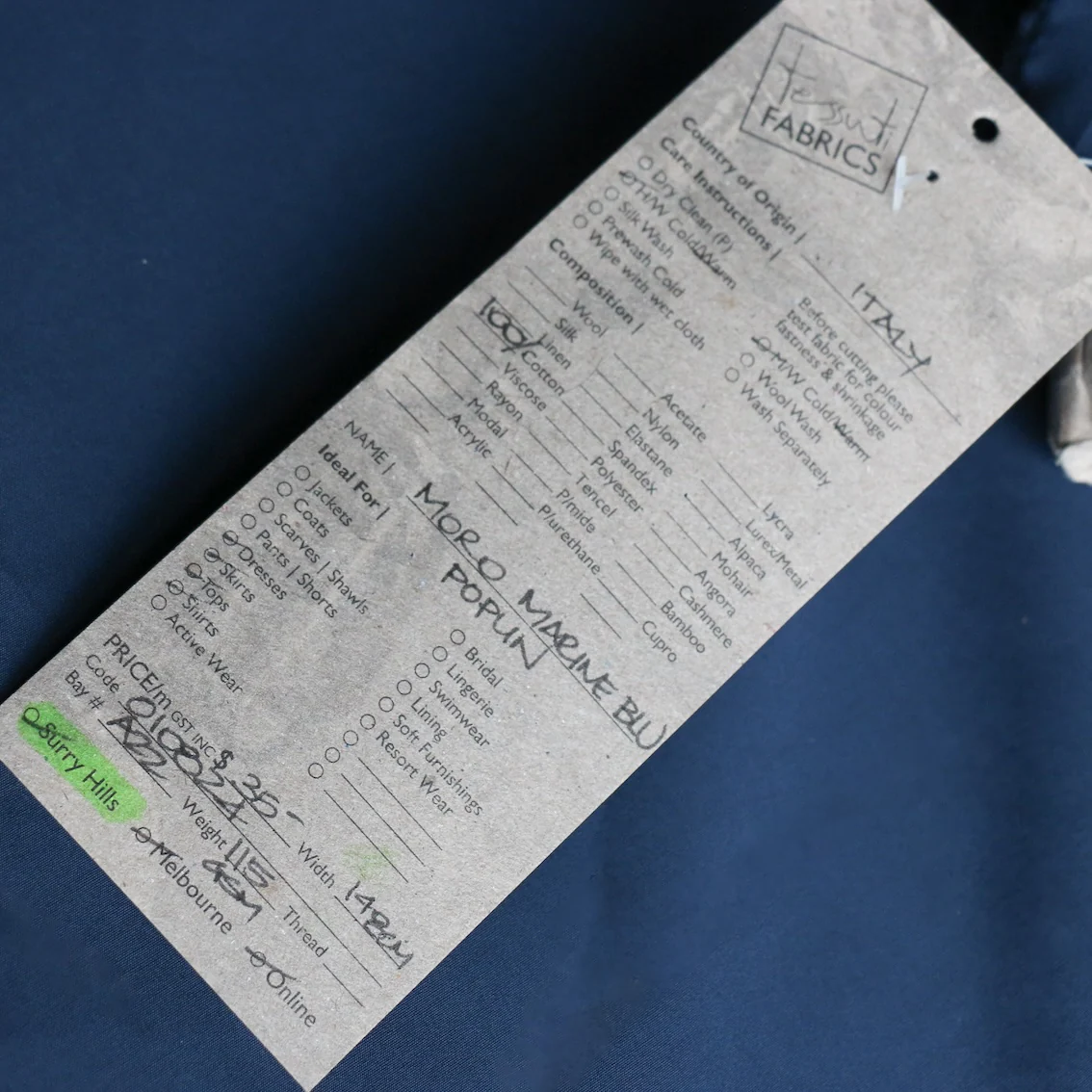 Moro Marine Blu Poplin - Image 3