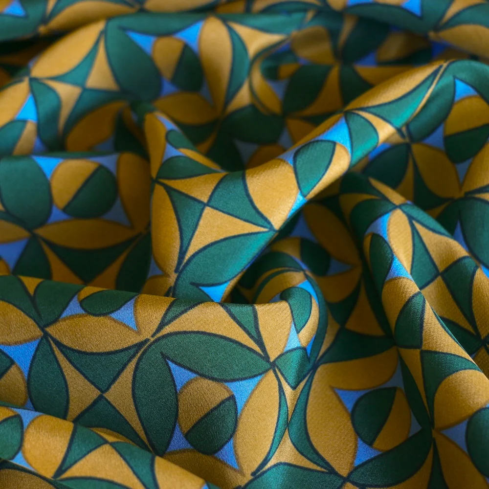 Mosaic Verde Silk Crepe De Chine - Image 2