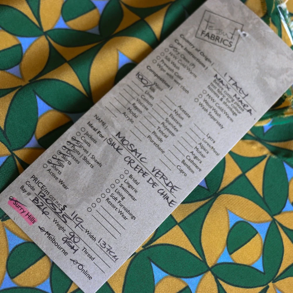 Mosaic Verde Silk Crepe De Chine - Image 4
