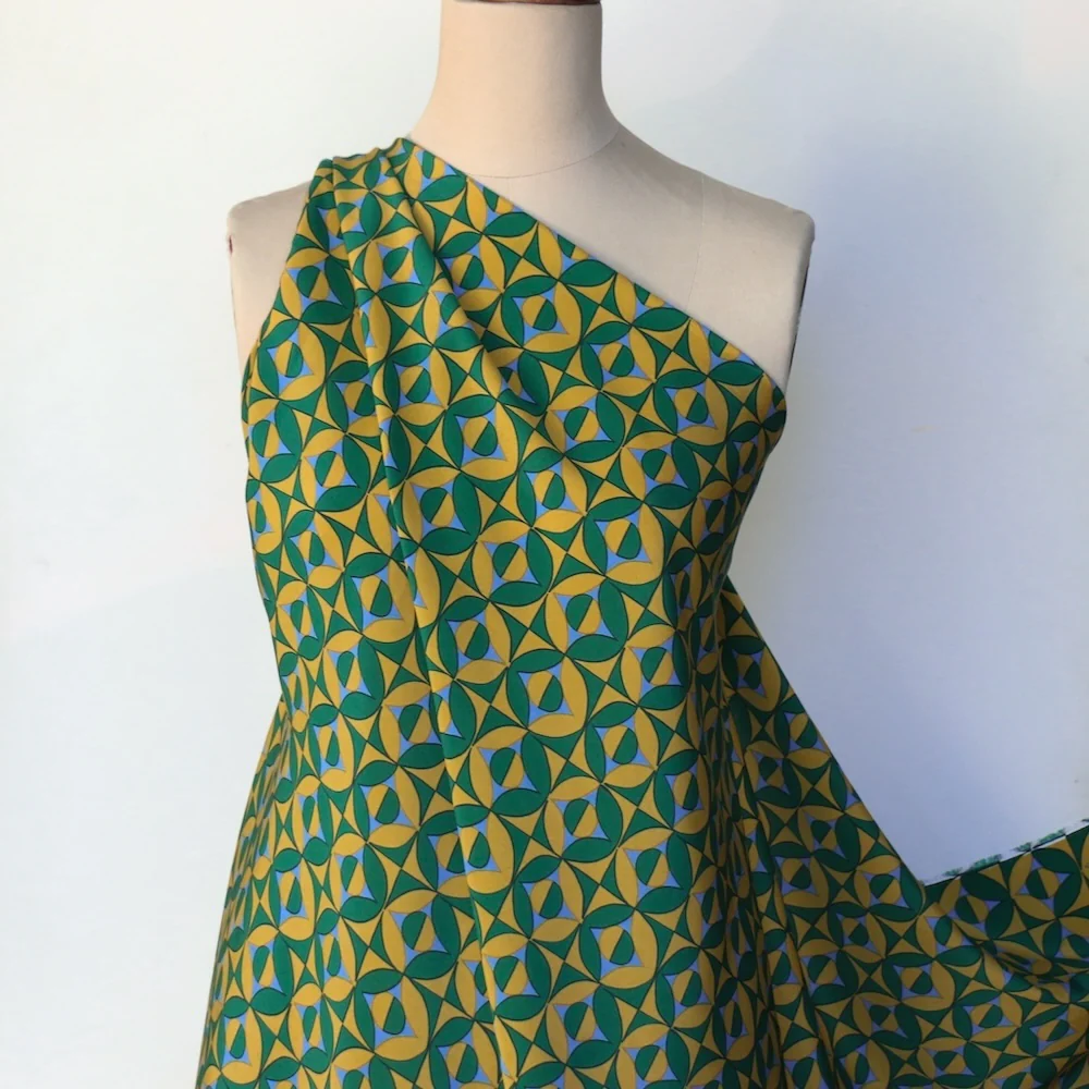 Mosaic Verde Silk Crepe De Chine - Image 5