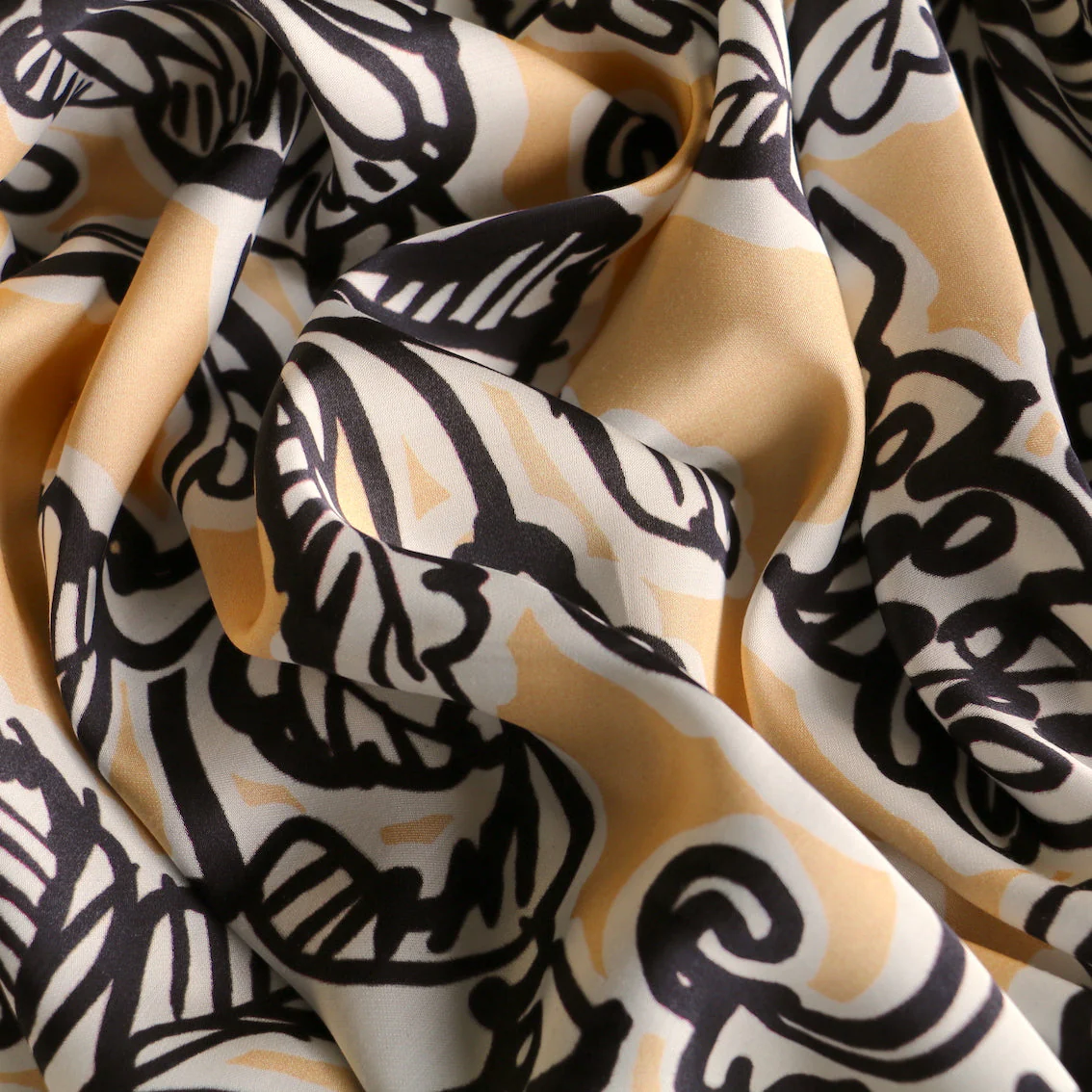 Nancy's Vanilla Floral Viscose/Rayon Sateen - Image 2