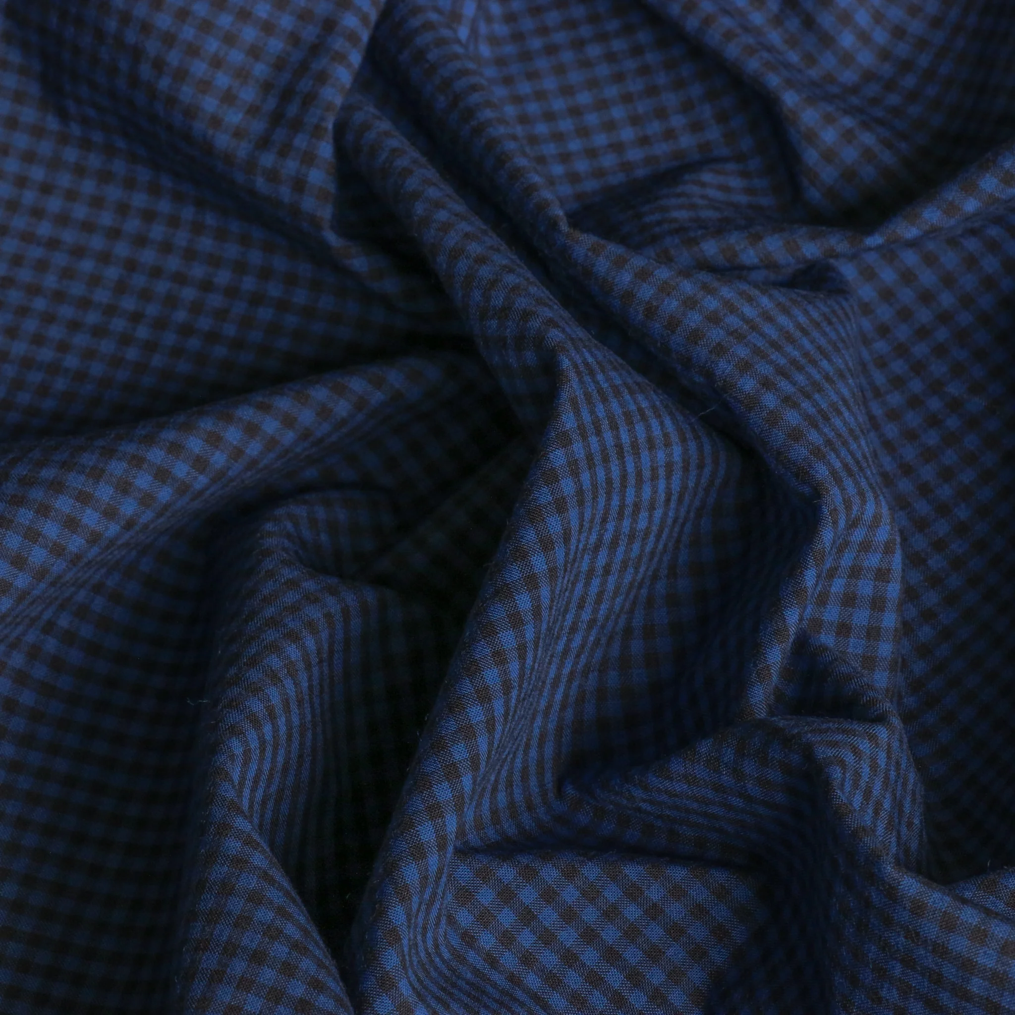 Nara Check Blu Poplin - Image 2