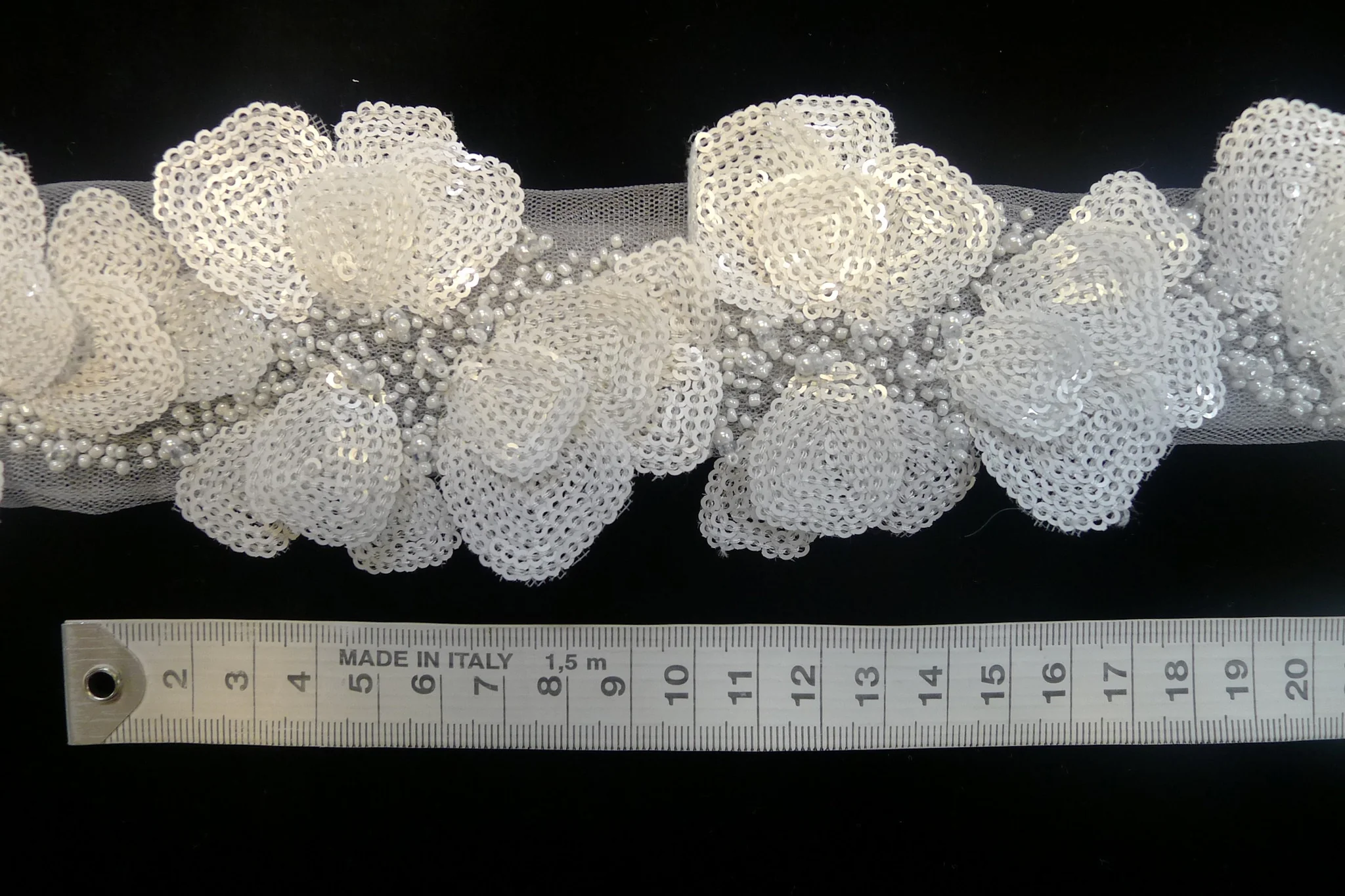 Natural Sequin Applique Trim - Image 3