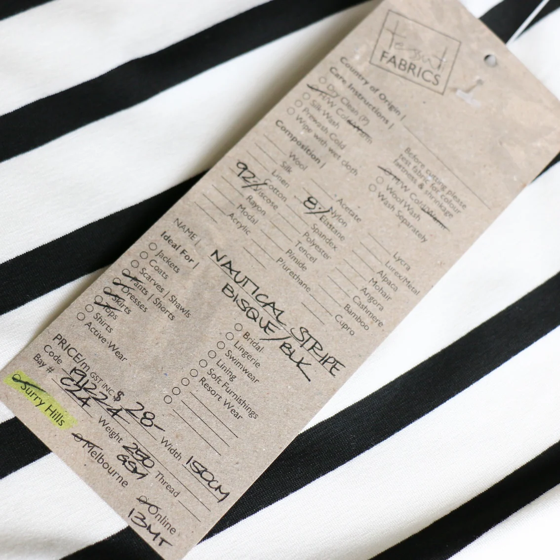 Nautical Stripe Bisque/Black Jersey - Image 4