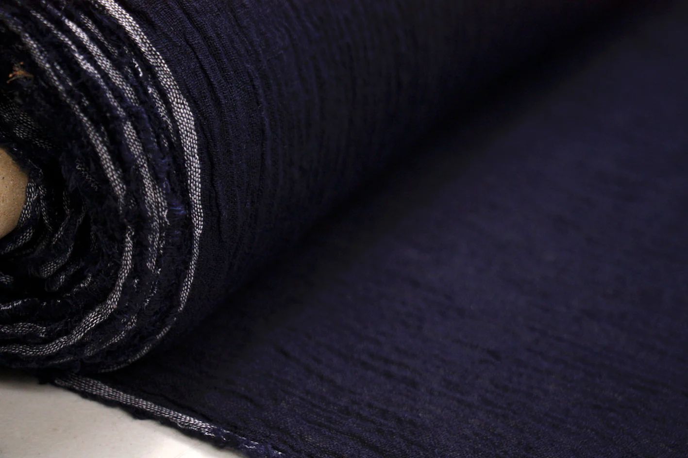 Navy Blue Crinkle Linen - Image 4