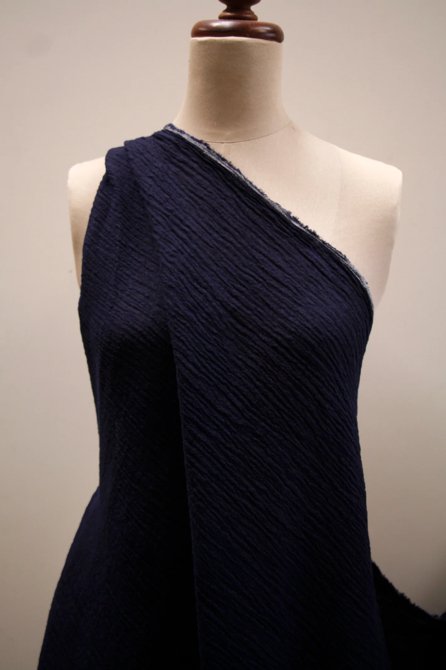 Navy Blue Crinkle Linen - Image 5