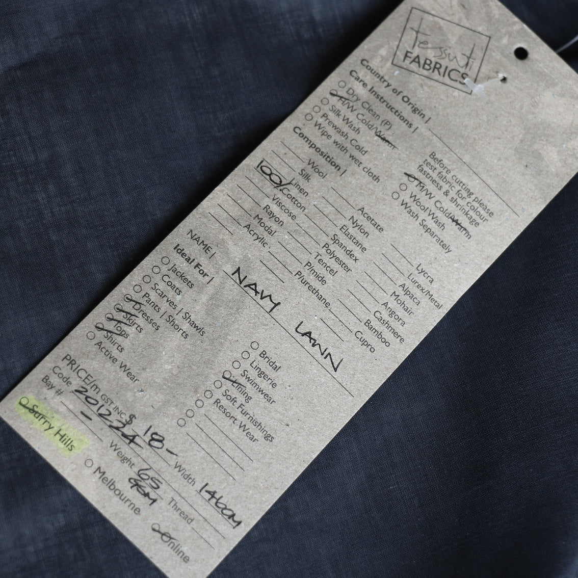 Navy Cotton Lawn/Voile - Image 3