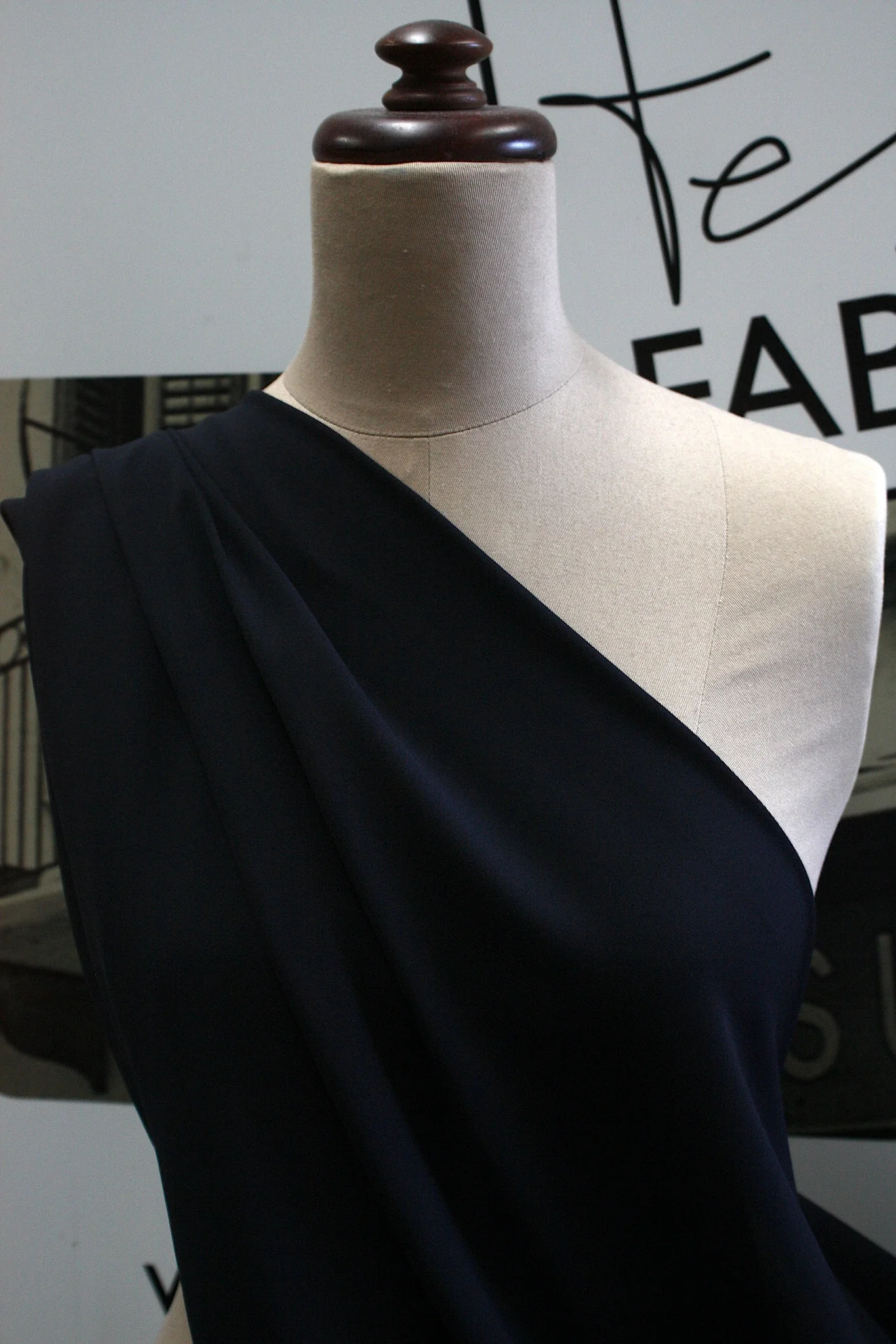 Navy Double Silk Georgette - Image 3