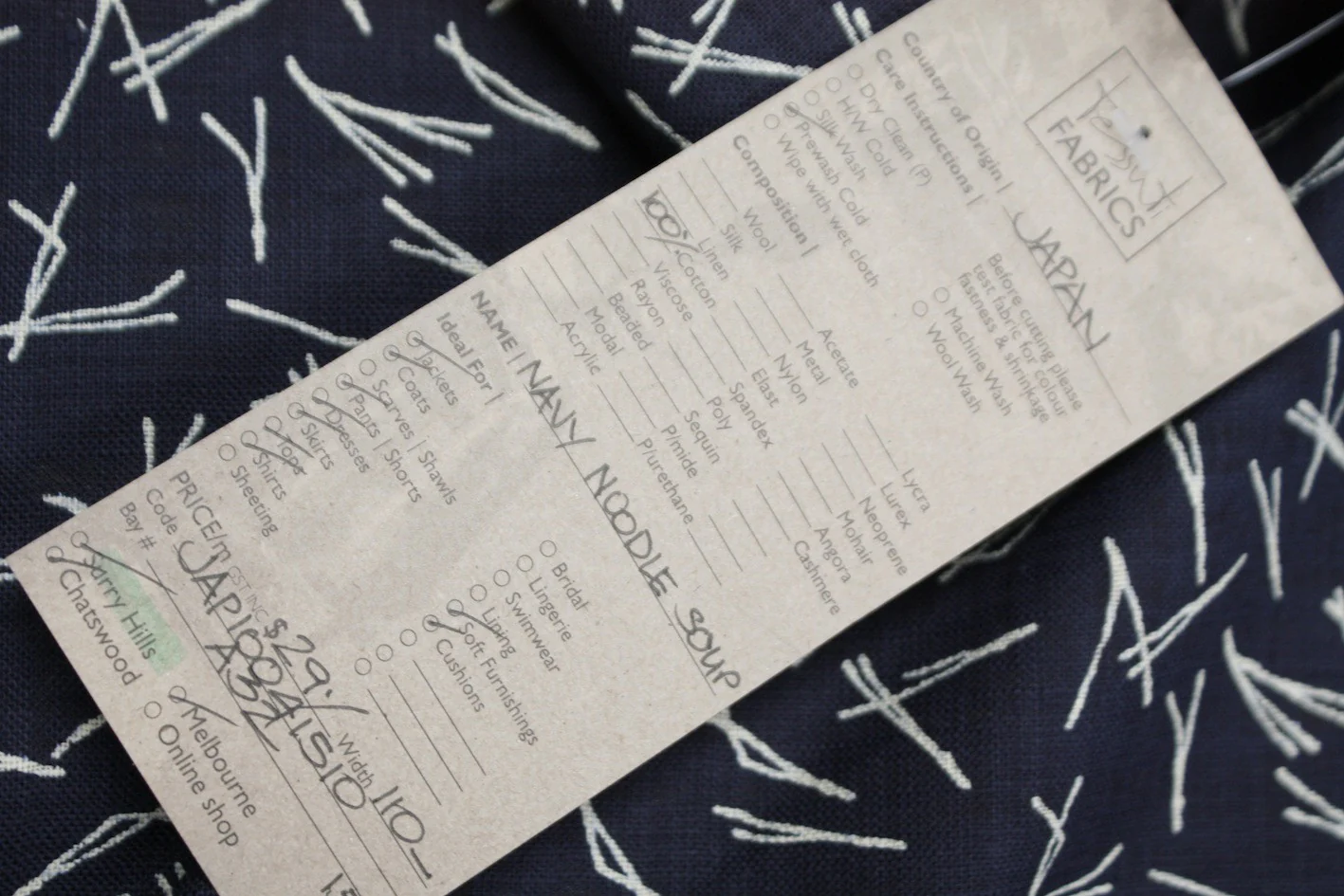 Navy Noodle Soup - Japanese Cotton - Image 4