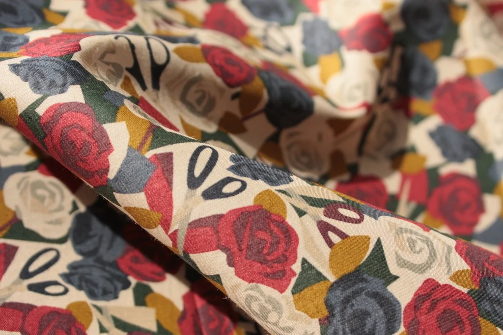 Navy Paper Roses - Tana Lawn