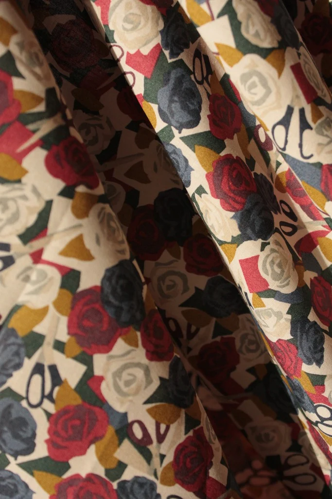 Navy Paper Roses - Tana Lawn - Image 3
