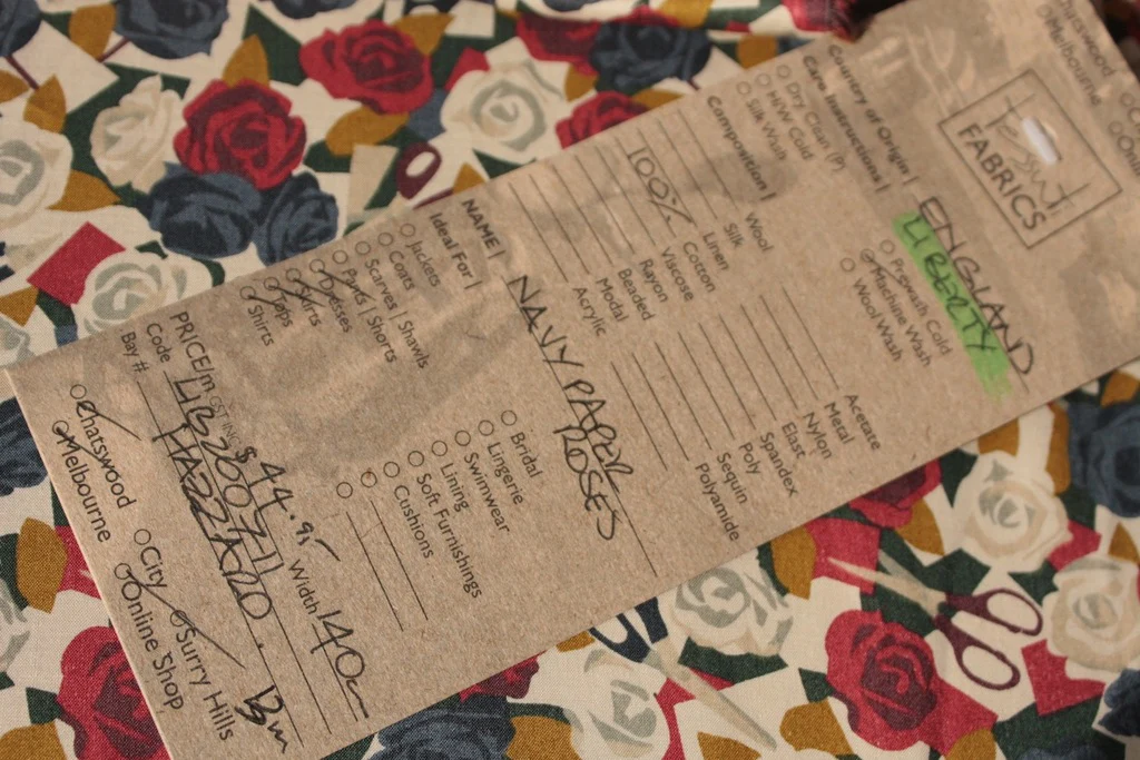 Navy Paper Roses - Tana Lawn - Image 4
