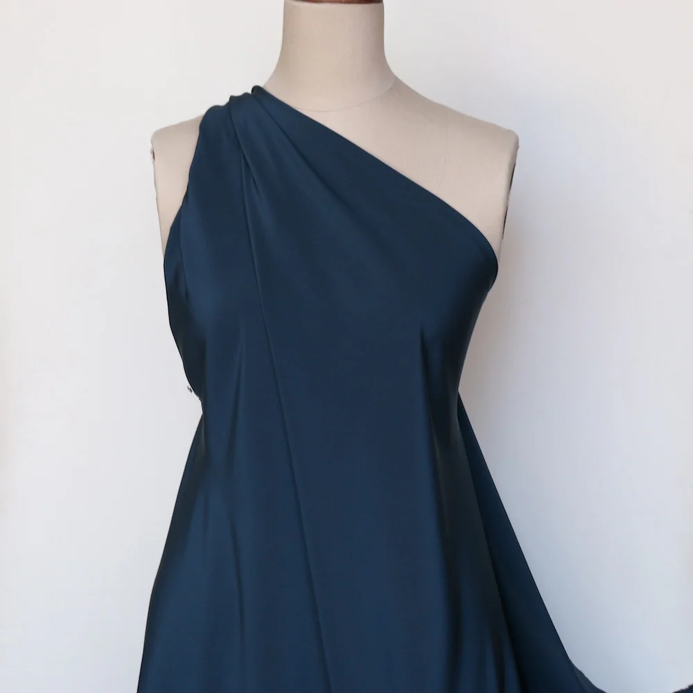 Navy Seta Silk Crepe De Chine - Image 4