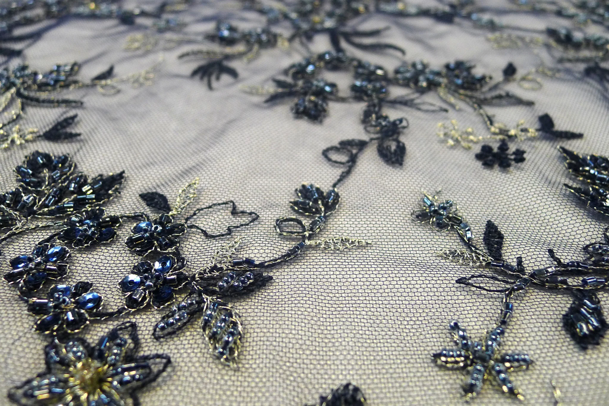 Navy Silver Embroidered Tulle - Image 6