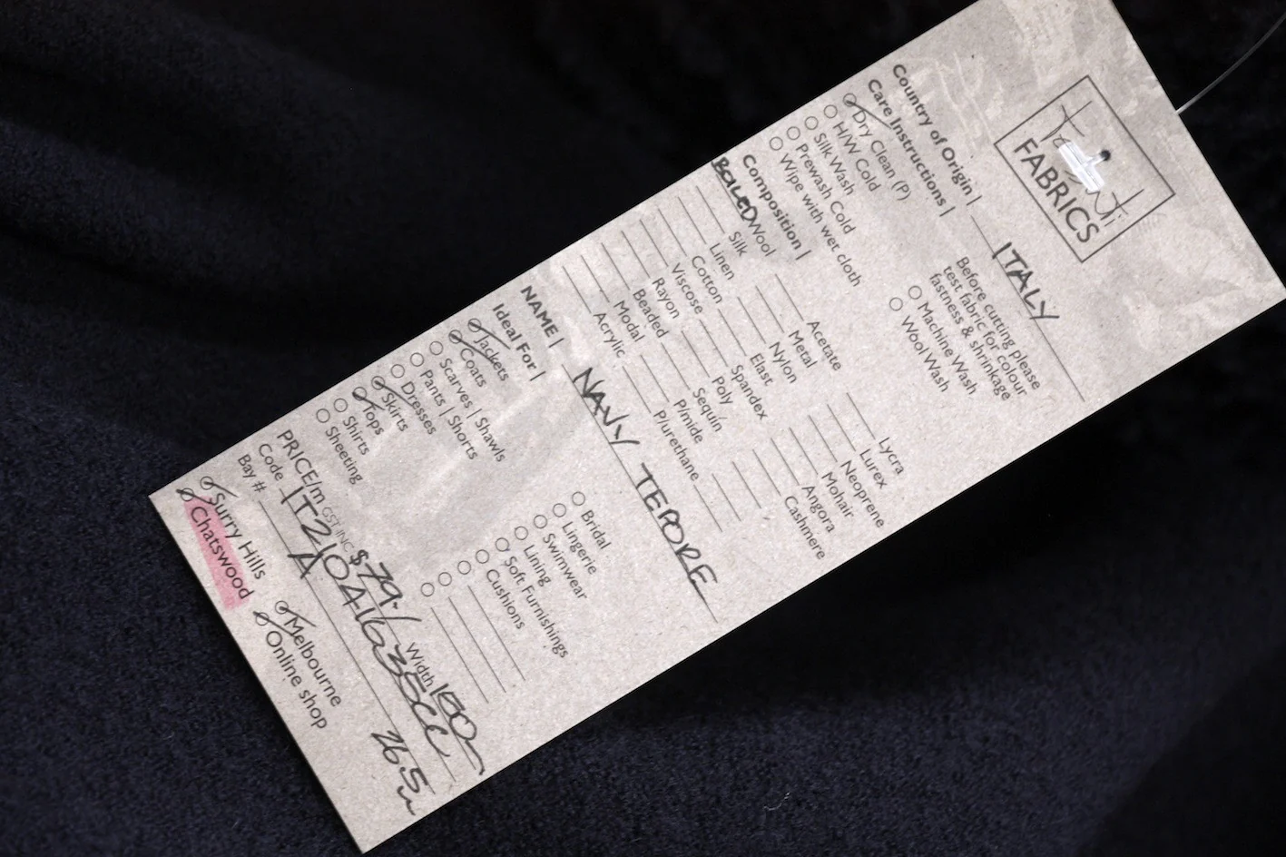 Navy Tepore - Boiled Wool - Image 2