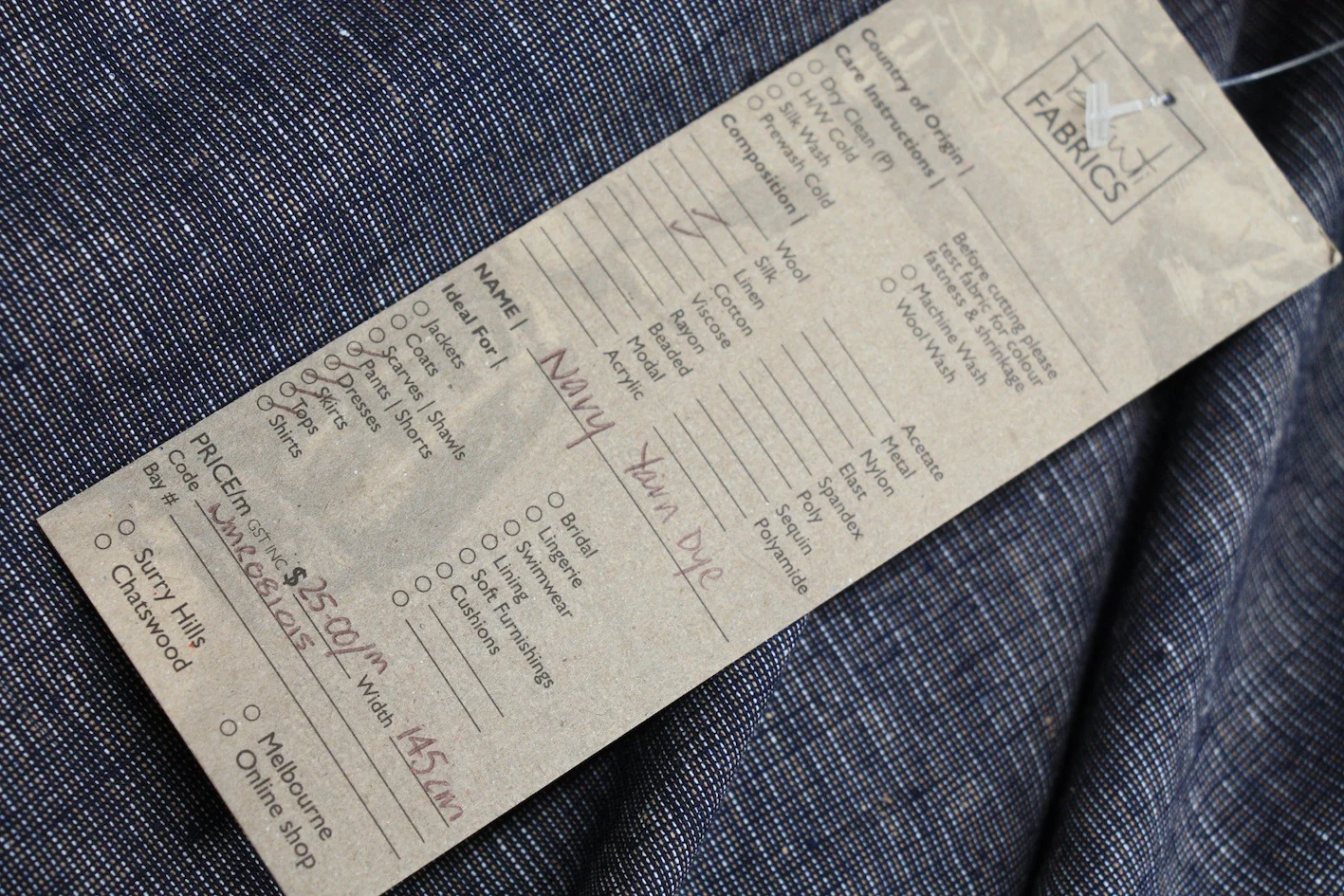 Navy Yarn Dye - Image 2