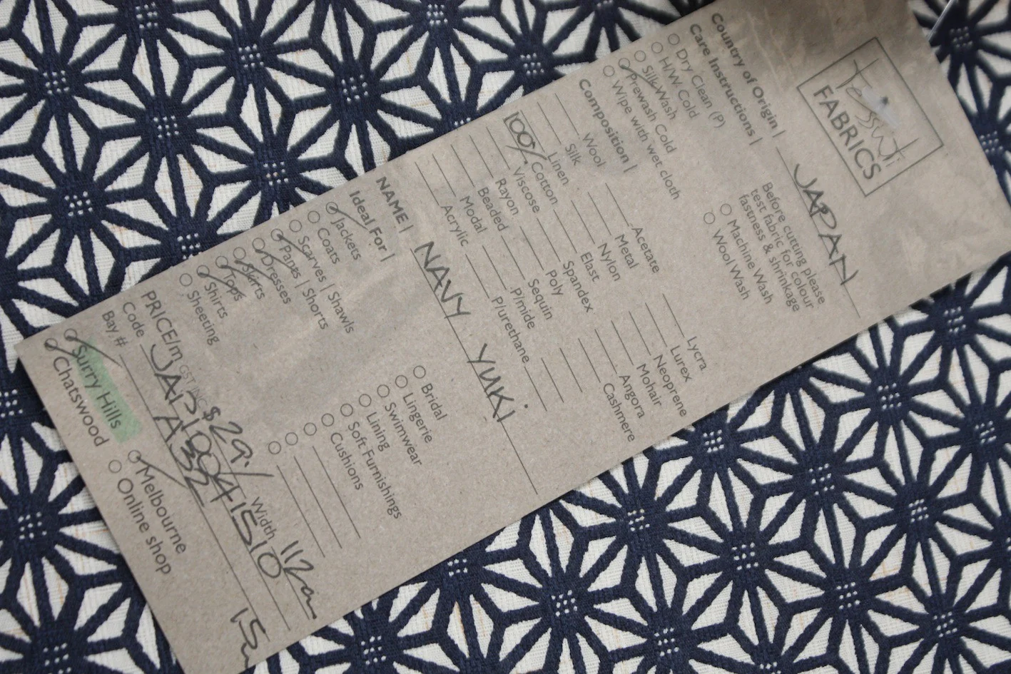 Navy Yuki - Japanese Cotton - Image 5