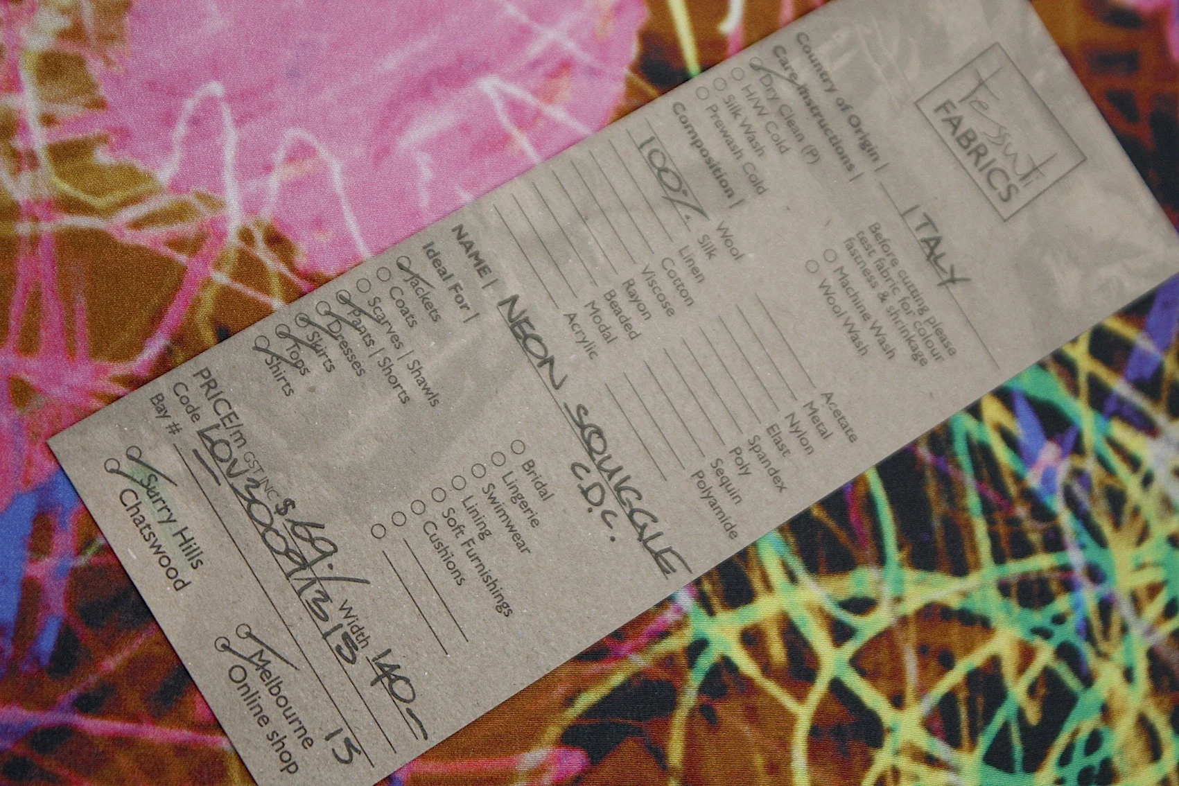 Neon Squiggle - Crepe de Chine - Image 4