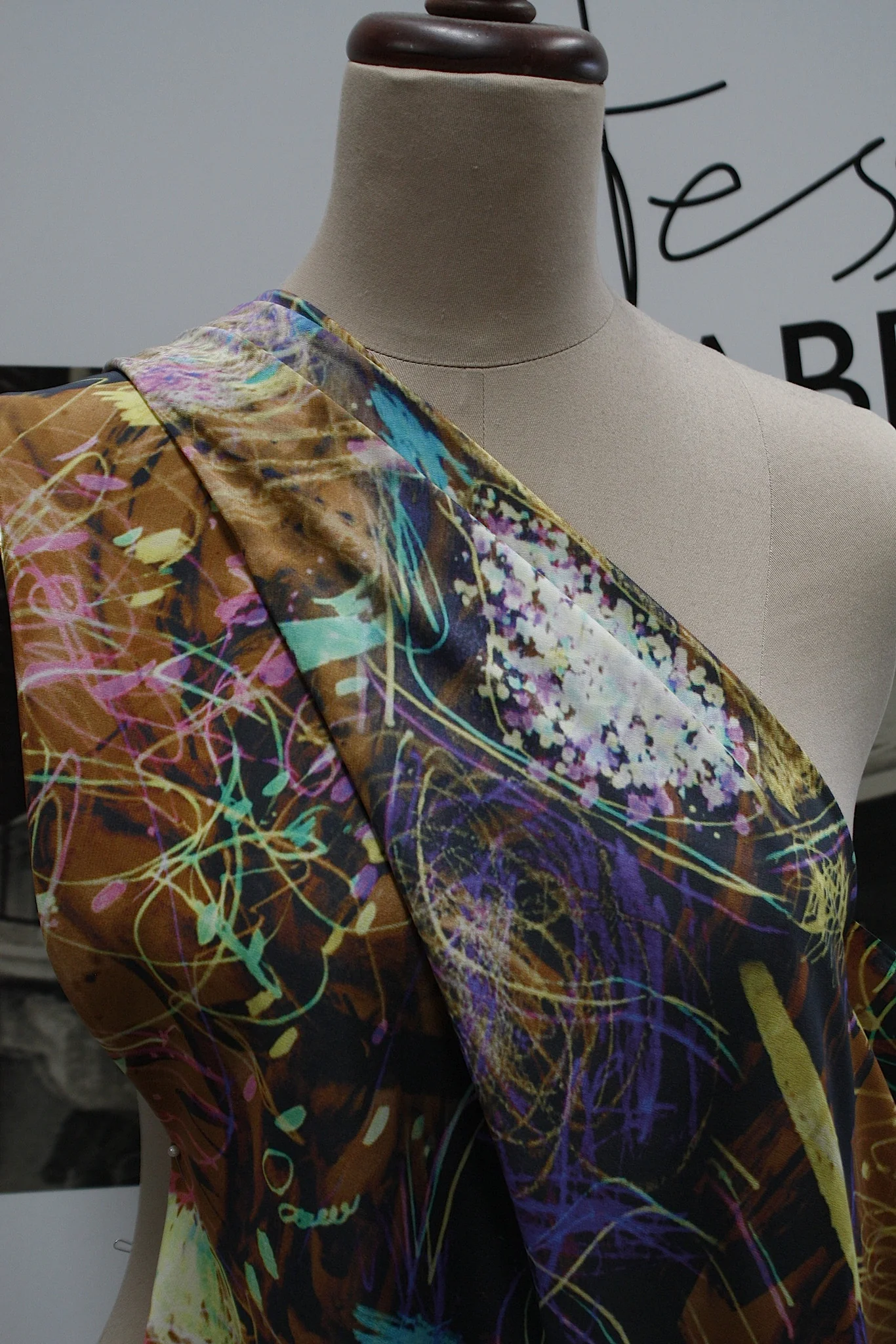 Neon Squiggle - Crepe de Chine - Image 5