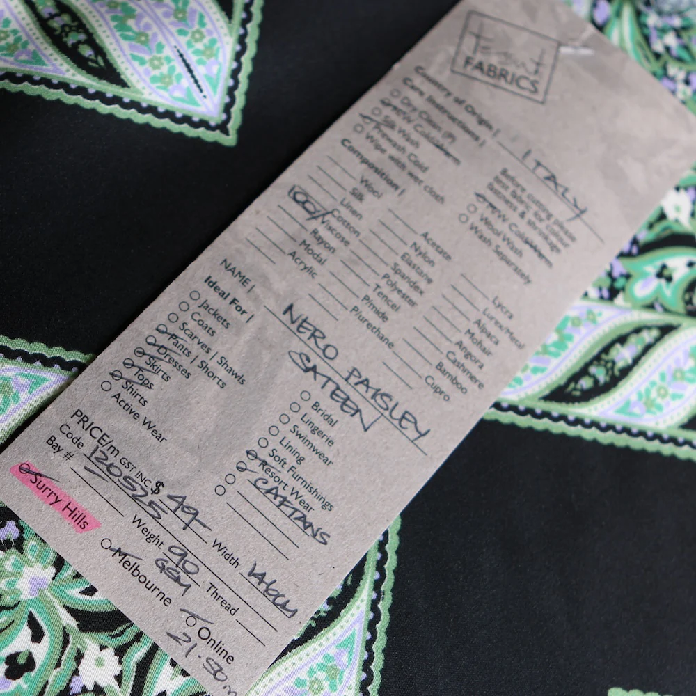 Nero Paisley Viscose Sateen - Image 6