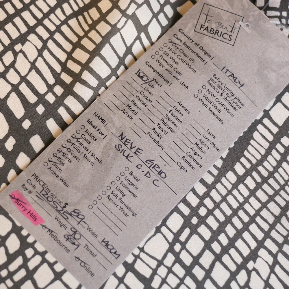 Neve Grid Silk Crepe De Chine - Image 4