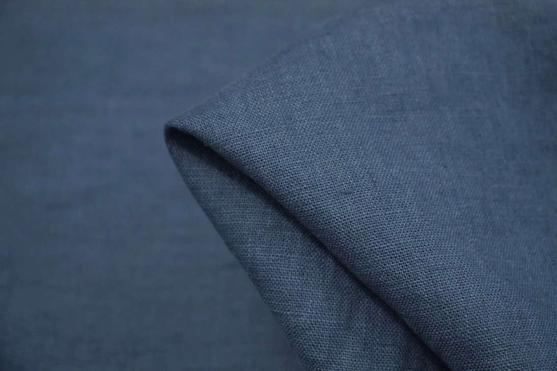 New Dark Teal Washed Linen