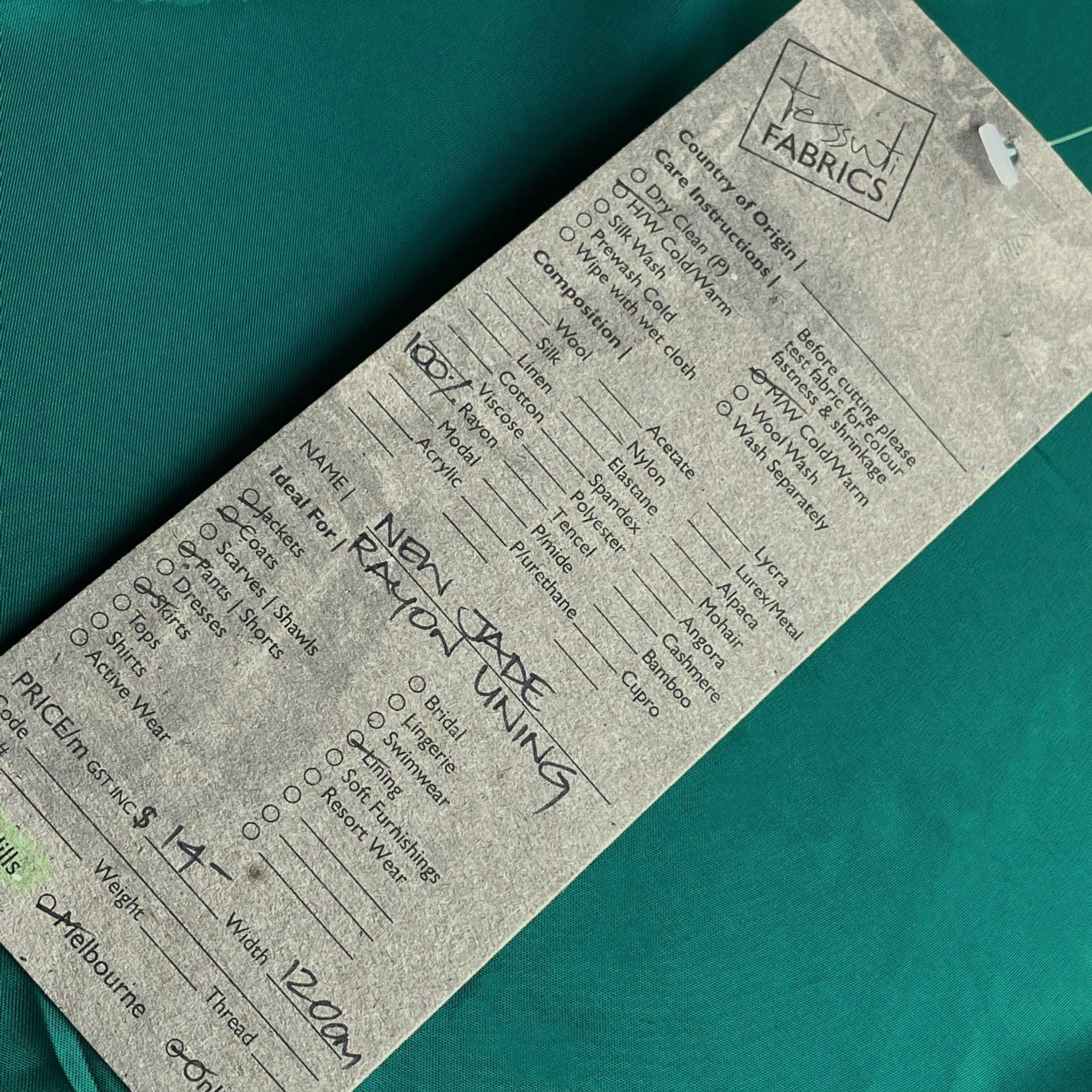 New Jade Rayon Lining (120cm wide) - Image 3