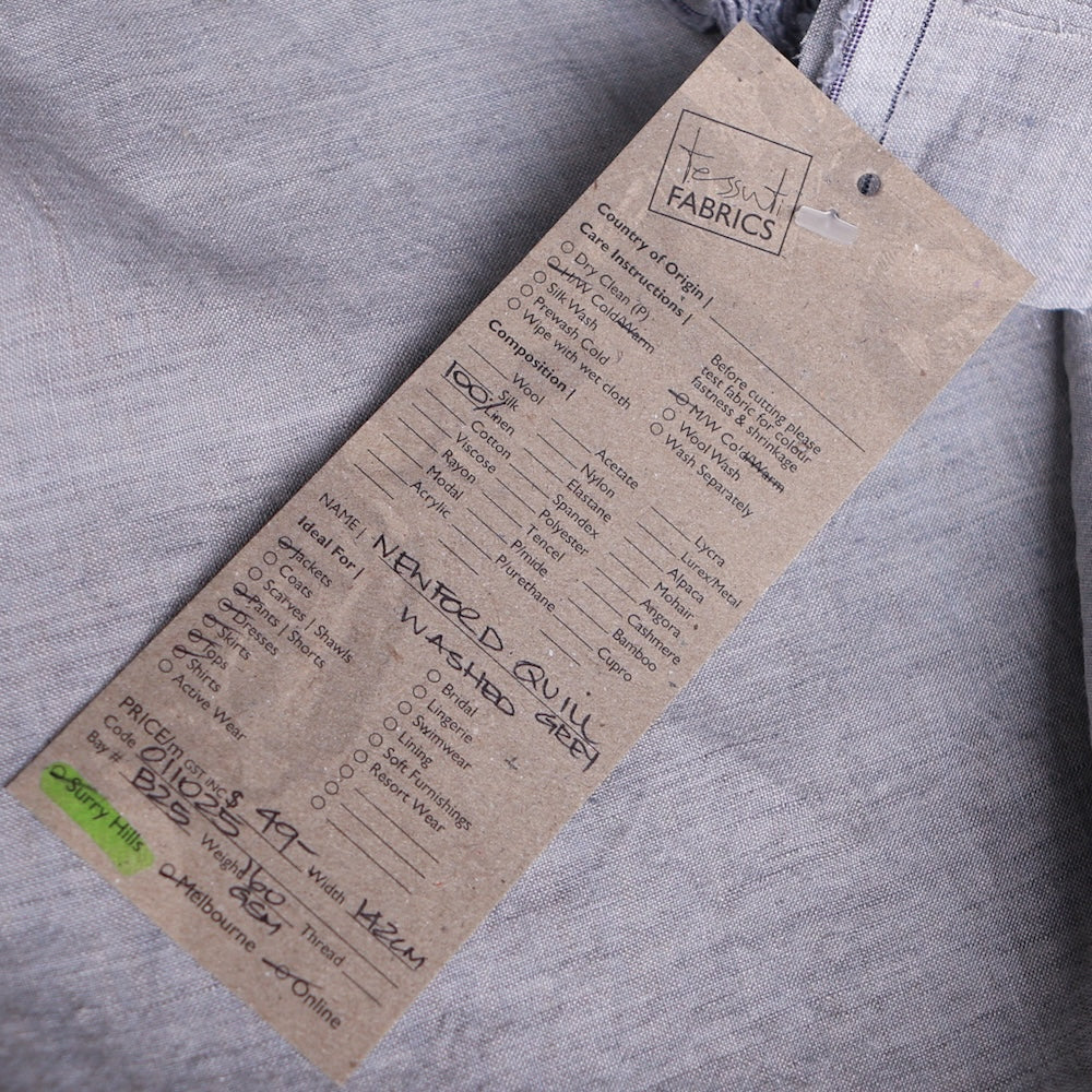 Newford Quill Grey Washed Linen - Image 3