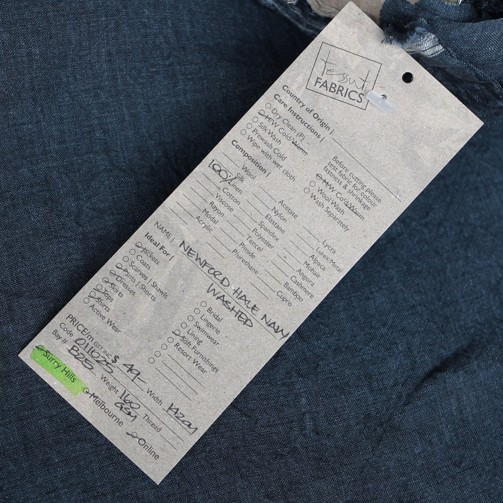 Newford Slate Navy Washed Linen - Image 3