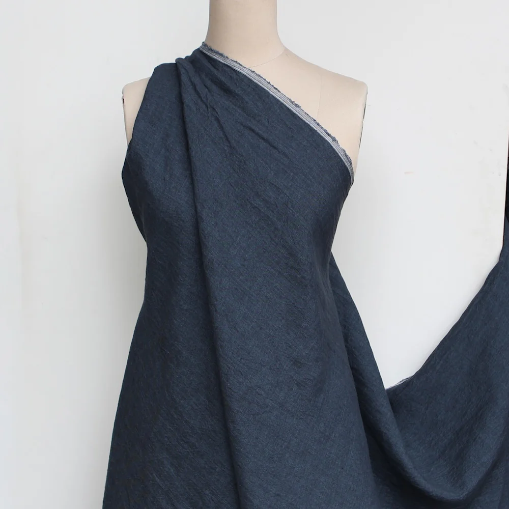 Newford Slate Navy Washed Linen - Image 4