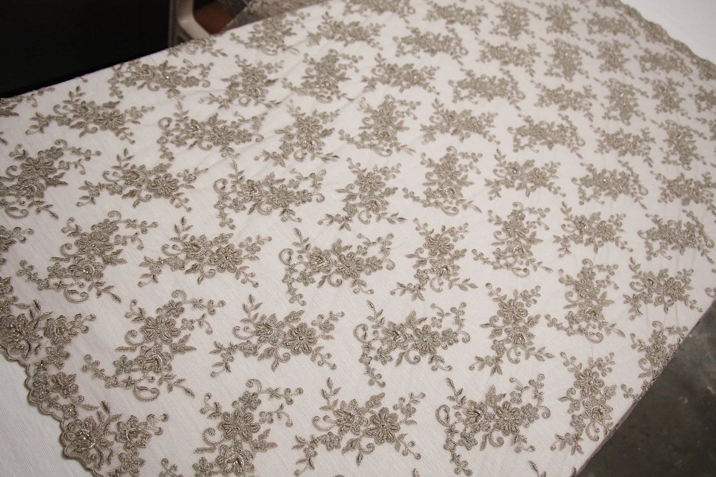 Nicola Embroidered Tulle - Gold Brown - Image 5
