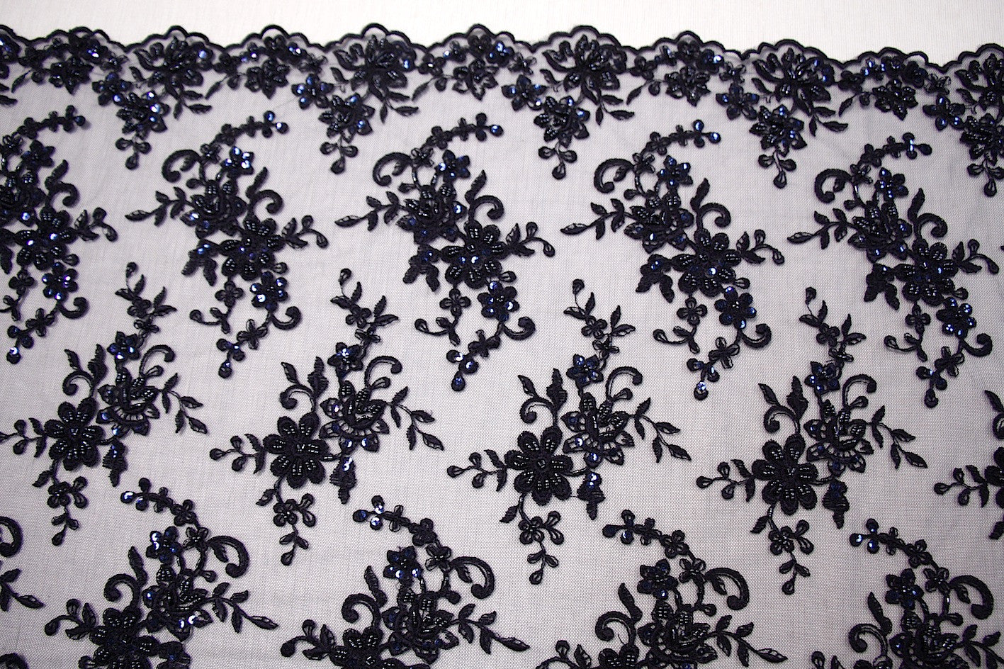 Nicola Embroidered Tulle - Navy - Image 3